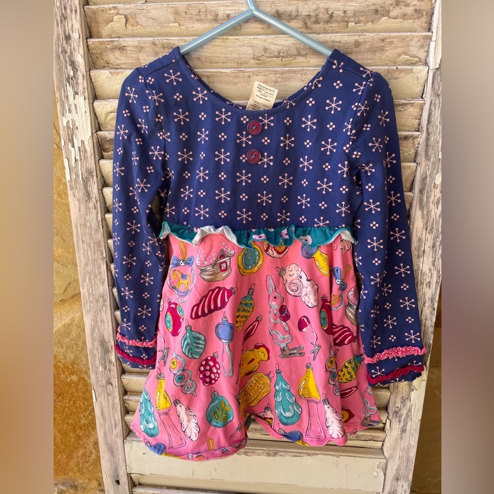 Wildflowers clothing Christmas ornaments Shirt Tunic  Sz 4 Holidays.